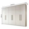 Guarda Roupa Casal 2,43m 6 Portas 5 Gavetas Áries Móveis Lopas Branco - 3