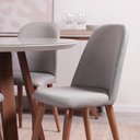 Ver imagem 4 de Conjunto de Jantar Mesa Redonda com Vidro Bennett 115 Cm 4 Cadeiras New Drop - Natural C/ Cinza