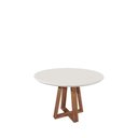 Ver mais imagens de Conjunto de Jantar Mesa Redonda com Vidro Bennett 115 Cm 4 Cadeiras New Drop - Natural C/ Cinza