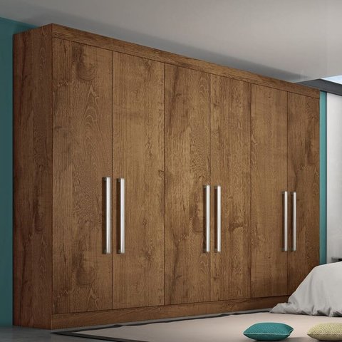 Guarda Roupa Casal 6 Portas 4 Gavetas - Alba-braúna - Made Marcs