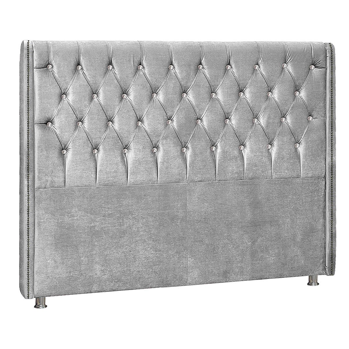 Cabeceira King Tóquio P04 195 cm Suede - Amarena Móveis - Cinza TCA 940 - 1
