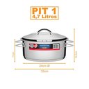 Ver imagem 2 de Kit Caçarola Aço Inox Solar 4,7 Litros Pit 1 + Faqueiro 24 Peças Ipanema Cabo Branco - Tramontina