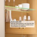Ver imagem 6 de Cristaleira 76cm 3 Portas 1 Gaveta com LED e Pés em Madeira Maciça Pandora Espresso Móveis