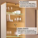 Ver imagem 5 de Cristaleira 76cm 3 Portas 1 Gaveta com LED e Pés em Madeira Maciça Pandora Espresso Móveis