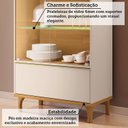 Ver imagem 7 de Cristaleira 76cm 3 Portas 1 Gaveta com LED e Pés em Madeira Maciça Pandora Espresso Móveis