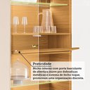 Ver mais imagens de Cristaleira 76cm 3 Portas 1 Gaveta com LED e Pés em Madeira Maciça Pandora Espresso Móveis