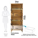 Ver imagem 3 de Cristaleira 76cm 3 Portas 1 Gaveta com LED e Pés em Madeira Maciça Pandora Espresso Móveis