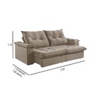 Ver imagem 3 de Sofá 3 Lugares Retrátil 230cm Pillow Top Reclinável Molas Ensacadas M-191