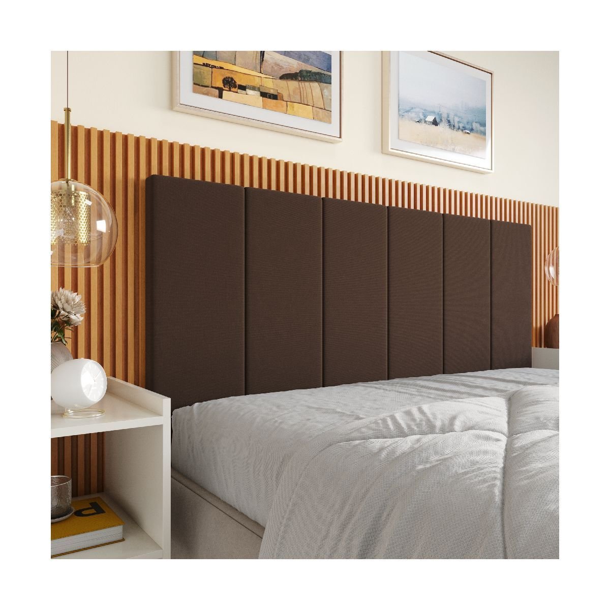 Cabeceira Cama de Casal 1,40 Lisa - Gt Magazine:marrom - 4
