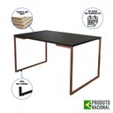 Ver imagem 3 de Mesa Industrial Base Ferro Cobre Tampo 137x90 Preto 4 Cadeiras Eames Madeira Assento Vermelho