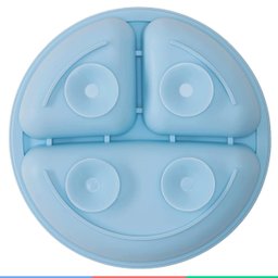 Prato de Silicone Bebe Alimentação Infantil +6 Meses c/ Ventosas 3 Divisórias Azul Buba Prato - Prat - 7 Prato de Silicone Bebe Alimentação Infantil +6 Meses c/ Ventosas 3 Divisórias Azul Buba Prato - Prat - 7