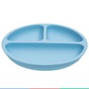 Ver imagem 5 de Prato de Silicone Bebe Alimentação Infantil +6 Meses c/ Ventosas 3 Divisórias Azul Buba Prato - Prat