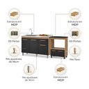 Ver imagem 3 de Balcão de Pia Anita 120cm Balcão para Cooktop 5 Bocas Elisa Cozinha Compacta Bancada Multiuso-moblis