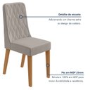 Ver imagem 7 de Kit 4 Cadeiras de Jantar Estofadas Luar Marrom Amêndoa/Liso Capuccino