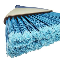 Vassoura Nylon Varre Canto Plus Macia Sem Cabo Azul Duplás - 4