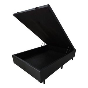 Box Baú Casal Corino Preto 1,38x1,88 So1clique Pistão a Gás