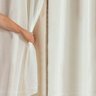 Cortina Blecaute Corta Luz com Voil para Sala ou Quarto Bege 2,80m x 2,30m para Varão Simples de 2 m - 2
