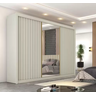 Guarda Roupa Casal Athenas Ripado com Espelho - Móveis Europa - 1