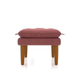 Poltrona de Amamentação Quarto Infantil com Puff Kate Pés Palito Veludo Rosê + Binde Amofada New Bel - 10