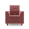 Poltrona de Amamentação Quarto Infantil com Puff Kate Pés Palito Veludo Rosê + Binde Amofada New Bel - 6