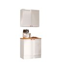 Ver imagem 2 de Cozinha Modulada Compacta Americana 2 Peças com Balcão 2 Portas Tampo Unna Branco
