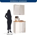 Ver imagem 4 de Cozinha Modulada Compacta Americana 2 Peças com Balcão 2 Portas Tampo Unna Branco