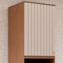 Ver imagem 2 de Paneleiro Cozinha 2 Portas Nicho Microondas Armário 100% MDF:Freijó/ Off-White