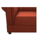 Ver mais imagens de Conjunto Sofá Namoradeira e Poltrona Capitonê Chesterfield Suede Terracota Recepção Sala de Estar