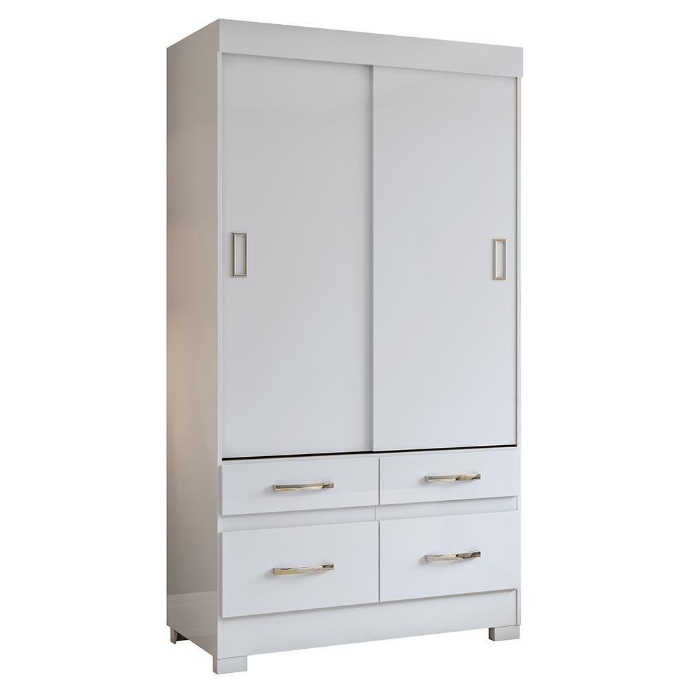 Guarda Roupa Solteiro Briz Be25 Flex 2 Portas Deslizantes Branco - Móveis Henn - 1