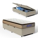Ver imagem 1 de Cama Box Baú + Colchão Gazin de Molas Ensacadas Pillow Top Air Pro Solteiro 88 cm