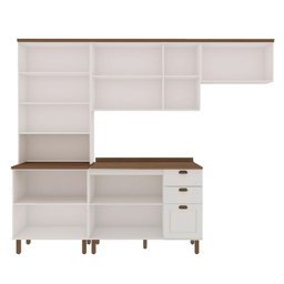 Cozinha Modulada Cristal 280 Cm Conjunto Provençal Completo Cor:branco com Ébano - 3