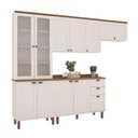 Ver imagem 2 de Cozinha Modulada Cristal 280 Cm Conjunto Provençal Completo Cor:branco com Ébano
