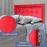 Cabeceira Painel Casal Estofada Veneza Diamond 10 Suede Liso Vermelho 140 X 80 - 3