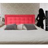 Cabeceira Painel Casal Estofada Veneza Diamond 10 Suede Liso Vermelho 140 X 80 - 1