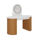 Ver imagem 2 de Escrivaninha Glamour Penteadeira Oval 1 Gaveta Branco Freijó Quarto Home Office Luxo