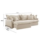 Ver imagem 2 de Sofá Cama A294 3 Lugares Retrátil e Reclinável 190cm Creme Meu Sofá Online