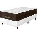 Ver imagem 1 de Cama Box Branca + Colchão Solteiro King Santa Cruz Marrom Molas Ensacadas Euro Pillow 96x203x72cm