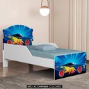 Ver imagem 2 de Mini Cama Infantil 148x68cm Proteção Lateral Carro Azul Z53 - Mpozenato