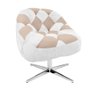 Kit 09 Poltrona Paloma Giratória Metal Suede Branco E Suede Bege Rosado - 2