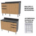 Ver imagem 5 de Armário de Cozinha Completa Modulada Reta 6 Peças 180cm Cz1203 Begônia Tecnomóbili