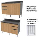 Ver imagem 5 de Armário de Cozinha Completa Modulada Reta 6 Peças 180cm Cz1203 Begônia Tecnomóbili