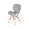 Kit 05 Cadeiras Charles Eames Eiffel Slim Wood Estofada - Cinza - 2