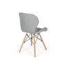 Kit 05 Cadeiras Charles Eames Eiffel Slim Wood Estofada - Cinza - 5