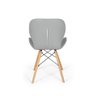 Kit 05 Cadeiras Charles Eames Eiffel Slim Wood Estofada - Cinza - 4