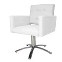 Ver imagem 3 de Poltrona Decorativa Camila Pés Metal Giratório Suede Branco - DS Estofados