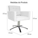 Ver imagem 5 de Poltrona Decorativa Camila Pés Metal Giratório Suede Branco - DS Estofados