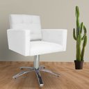 Ver imagem 2 de Poltrona Decorativa Camila Pés Metal Giratório Suede Branco - DS Estofados
