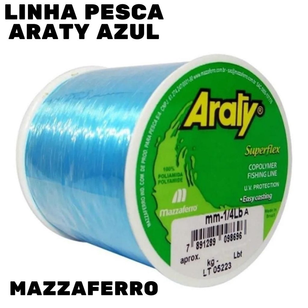 Linha Monofilamento Araty Superflex Azul Mazzaferro 0,25mm