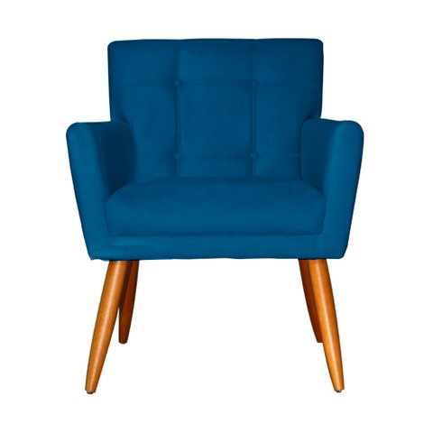 Poltrona Decorativa Onix Suede Azul Royal - DS Estofados
