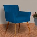 Ver imagem 2 de Poltrona Decorativa Onix Suede Azul Royal - DS Estofados